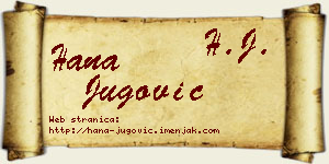 Hana Jugović vizit kartica
